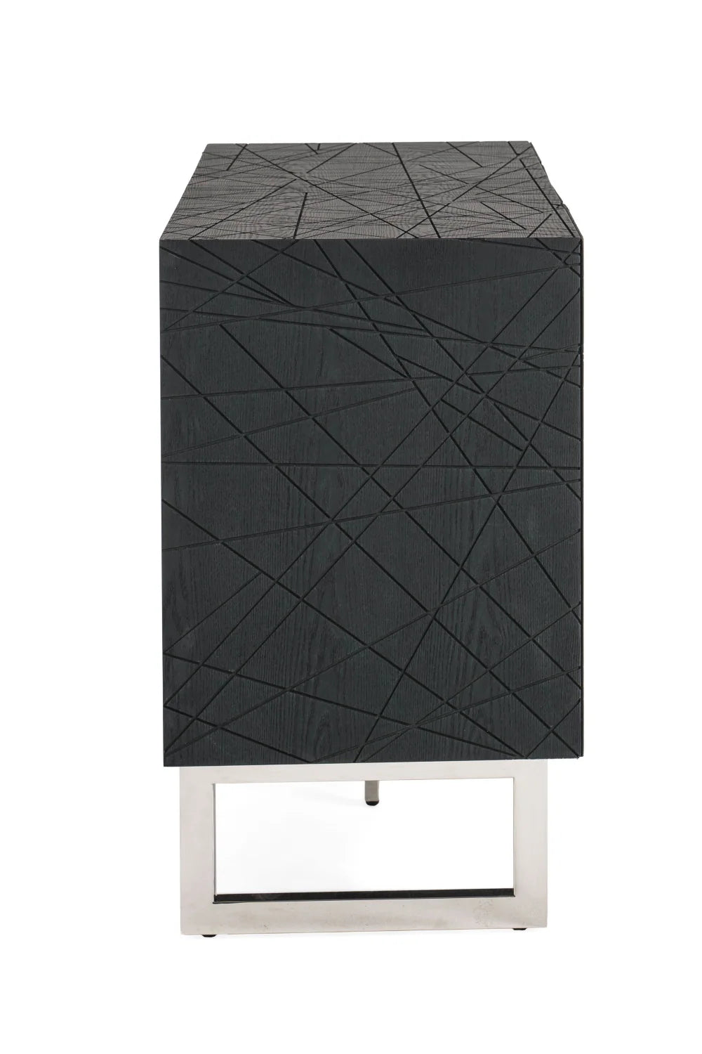 Luxury Black Ash 4-Door Sideboard European Style for Villa