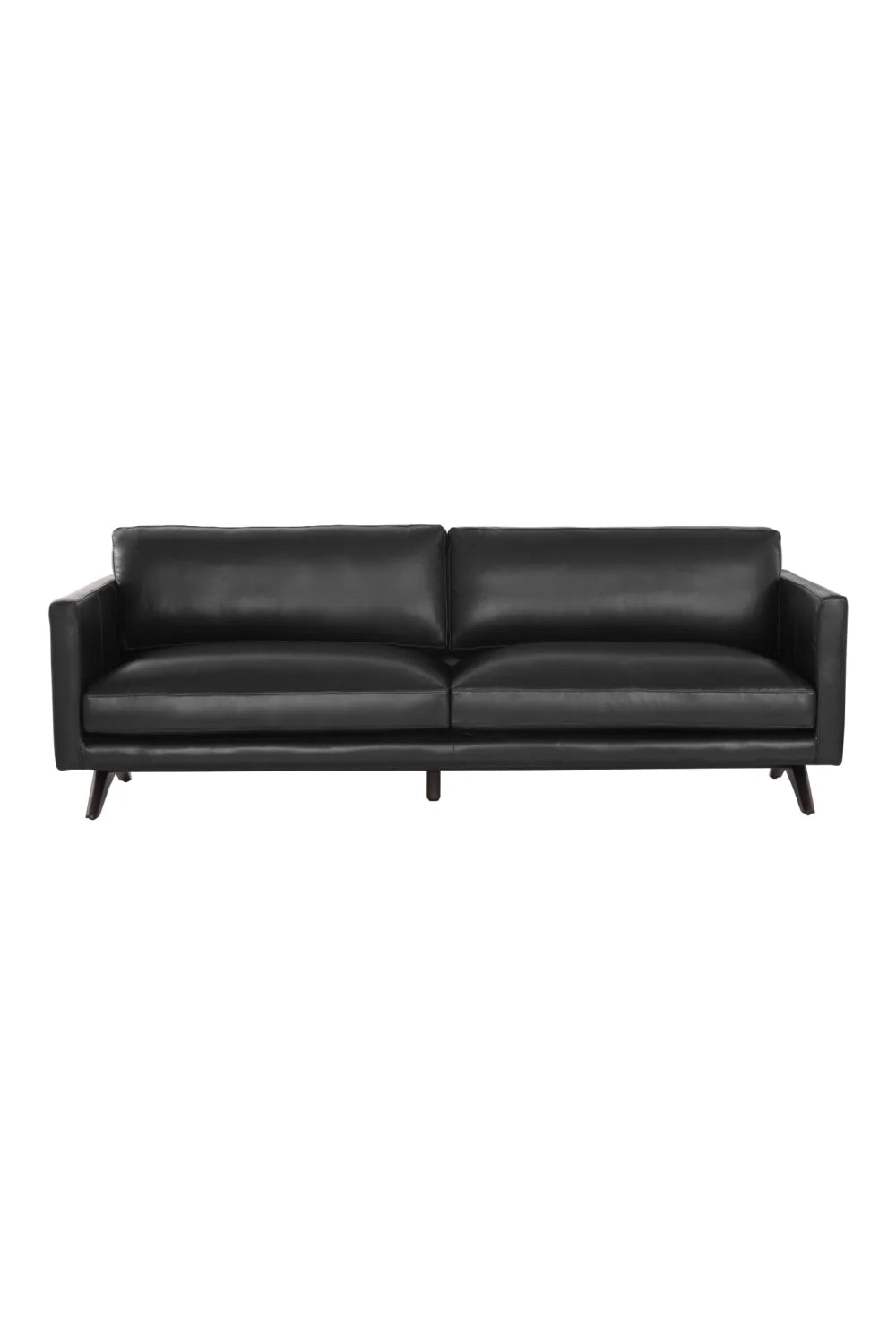 Luxury Black Bovine Leather Sofa Modern Italian Style for Villa