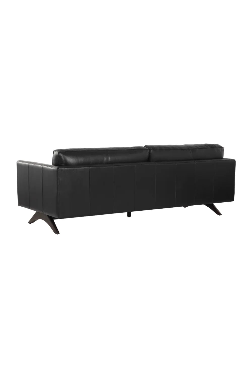 Luxury Black Bovine Leather Sofa Modern Italian Style for Villa