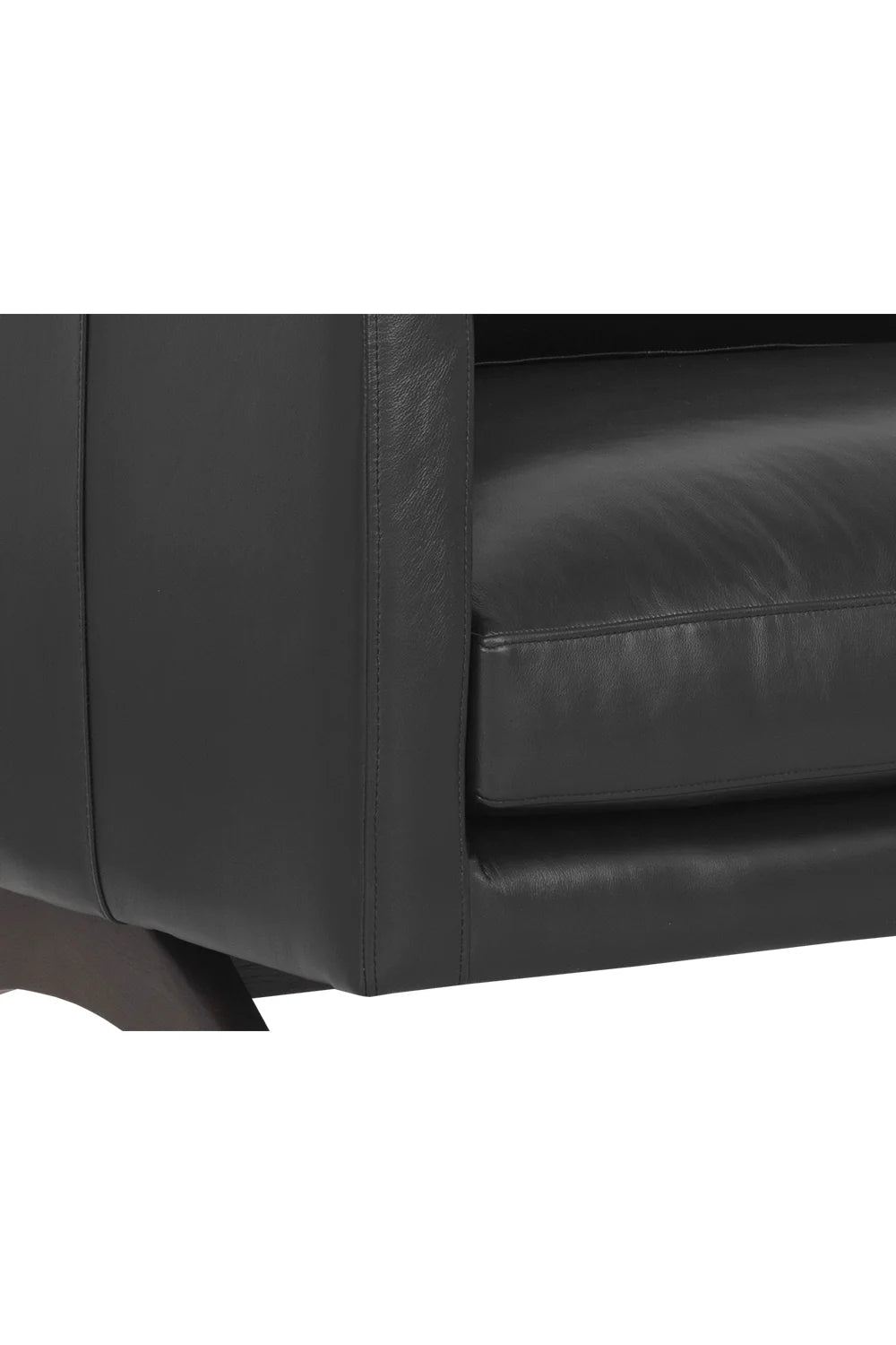 Luxury Black Bovine Leather Sofa Modern Italian Style for Villa