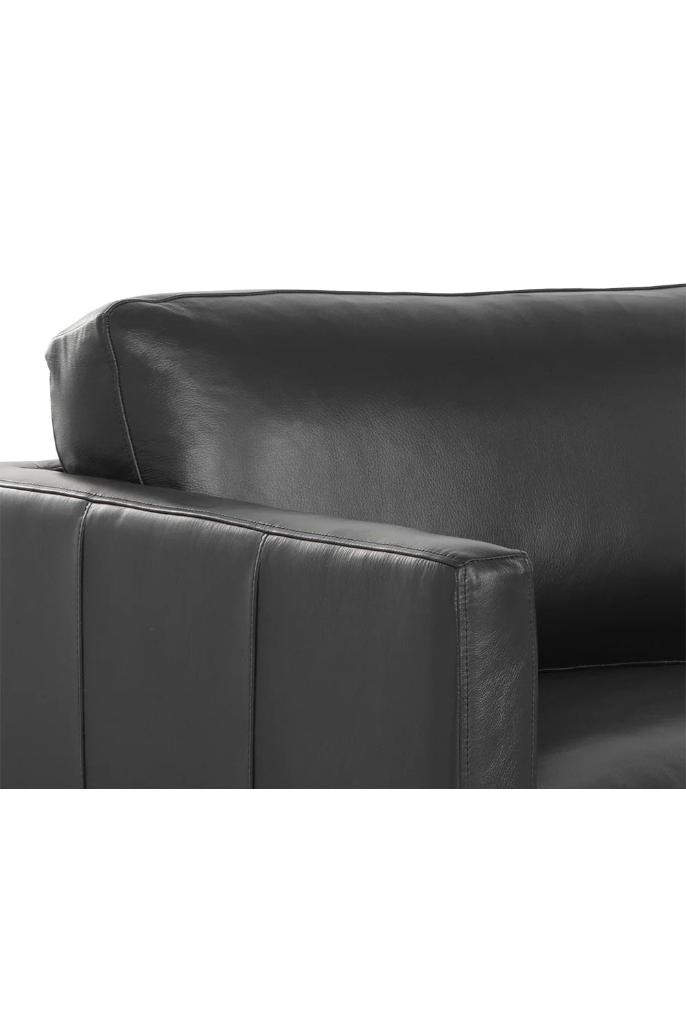 Luxury Black Bovine Leather Sofa Modern Italian Style for Villa