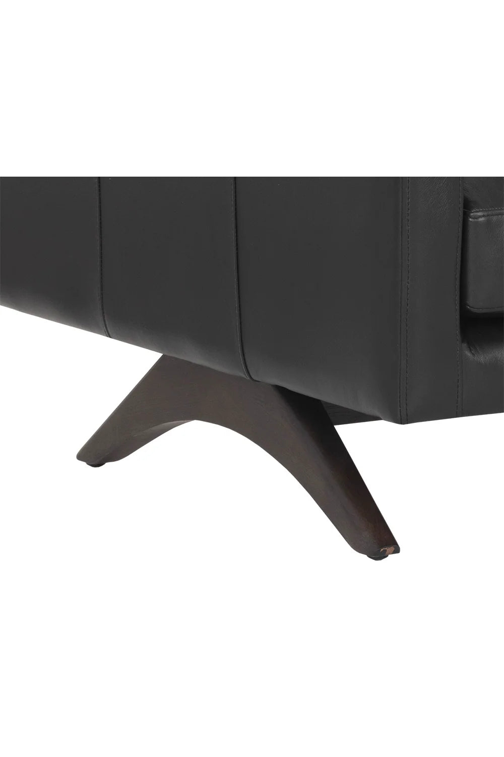 Luxury Black Bovine Leather Sofa Modern Italian Style for Villa