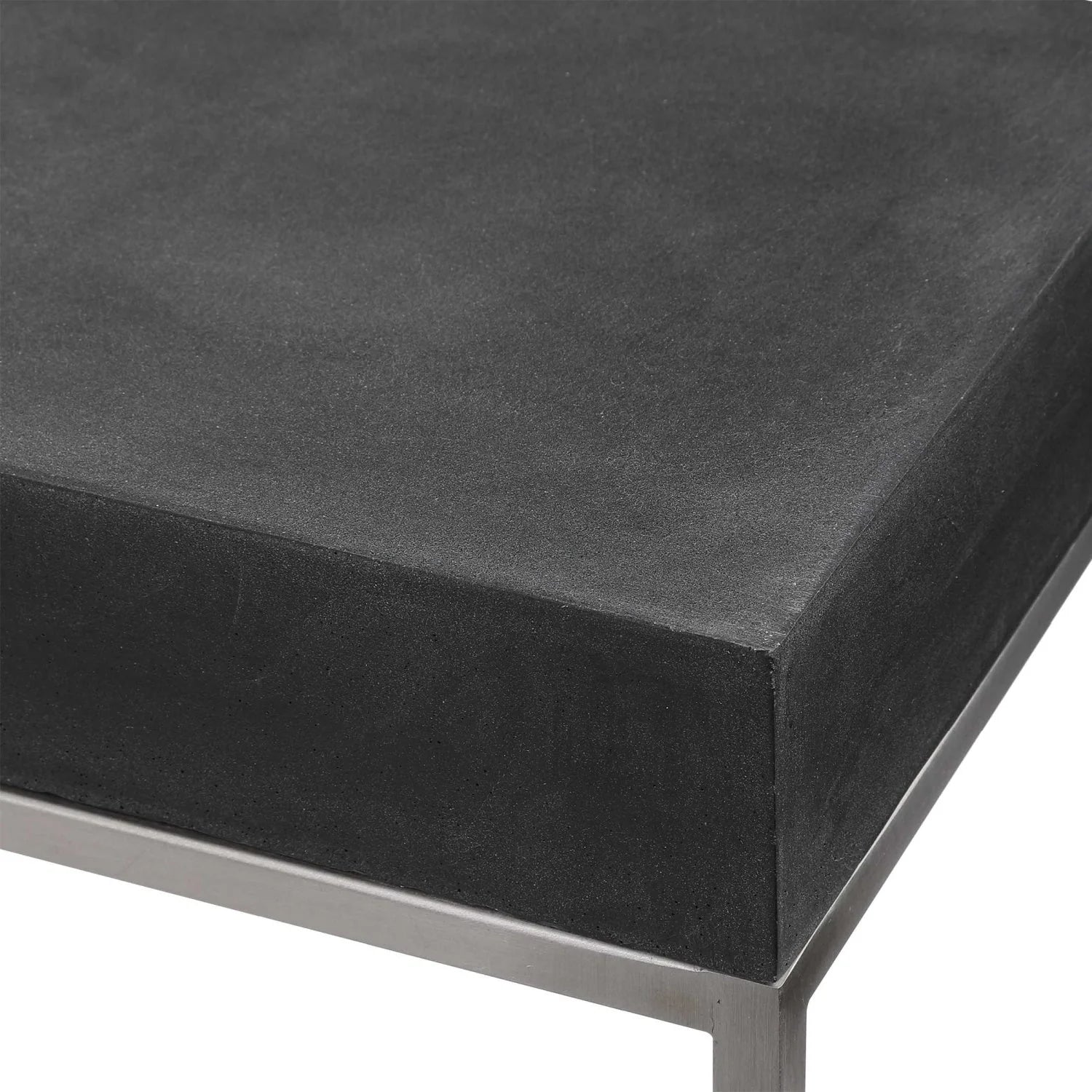Luxury Black Concrete Console Table Modern Italian Style for Villa