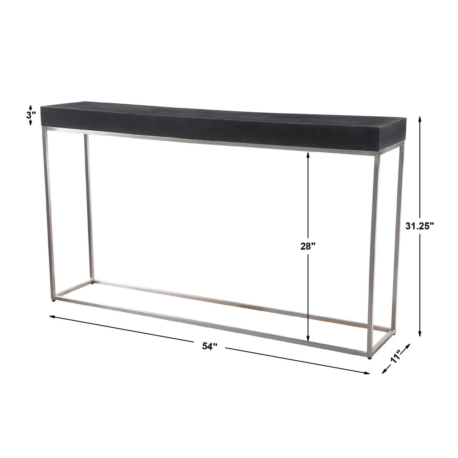 Luxury Black Concrete Console Table Modern Italian Style for Villa