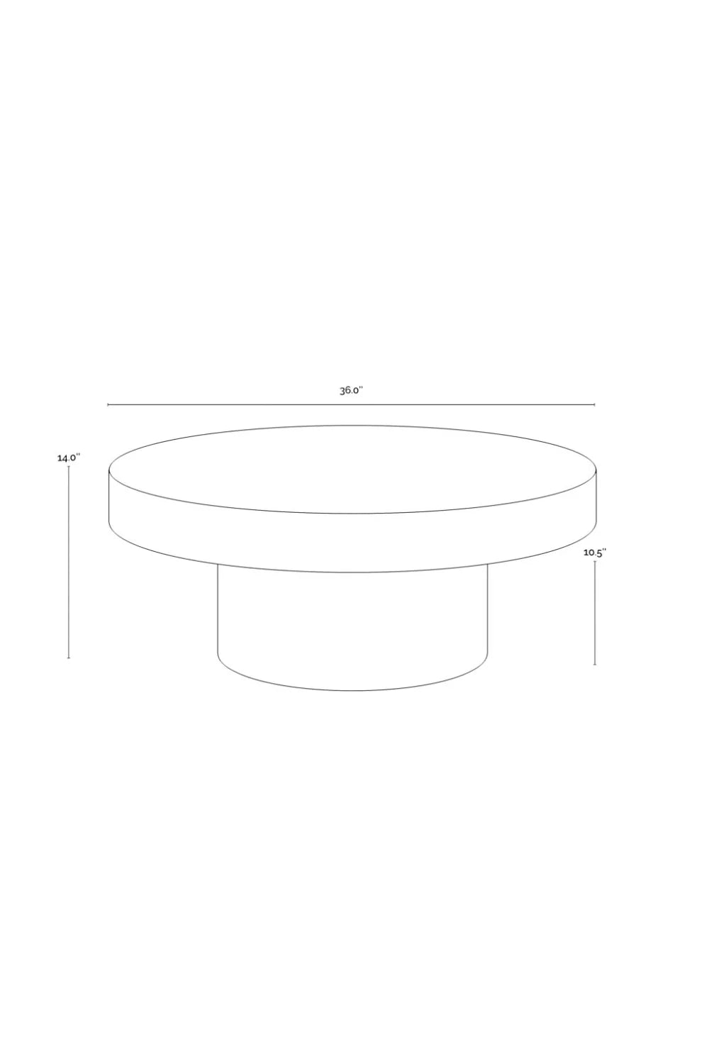 Luxury Black Concrete Round Coffee Table Modern Italian Style for Villa