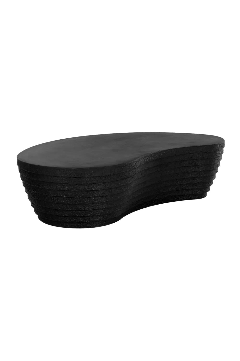 Luxury Black Curved Coffee Table Modern Italian Style for Villa