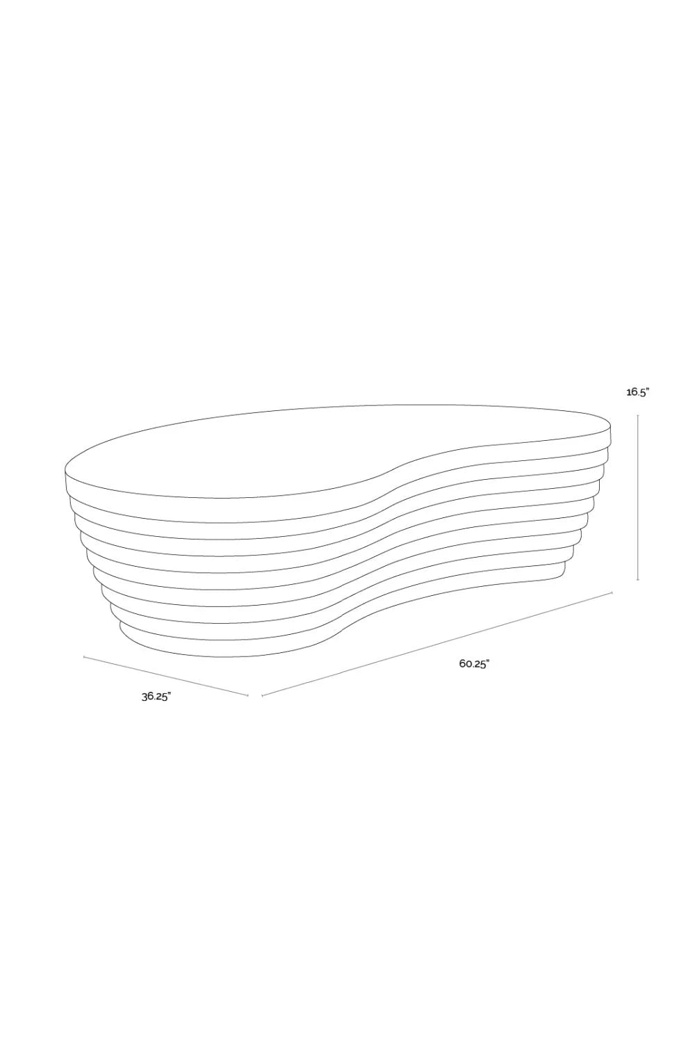 Luxury Black Curved Coffee Table Modern Italian Style for Villa