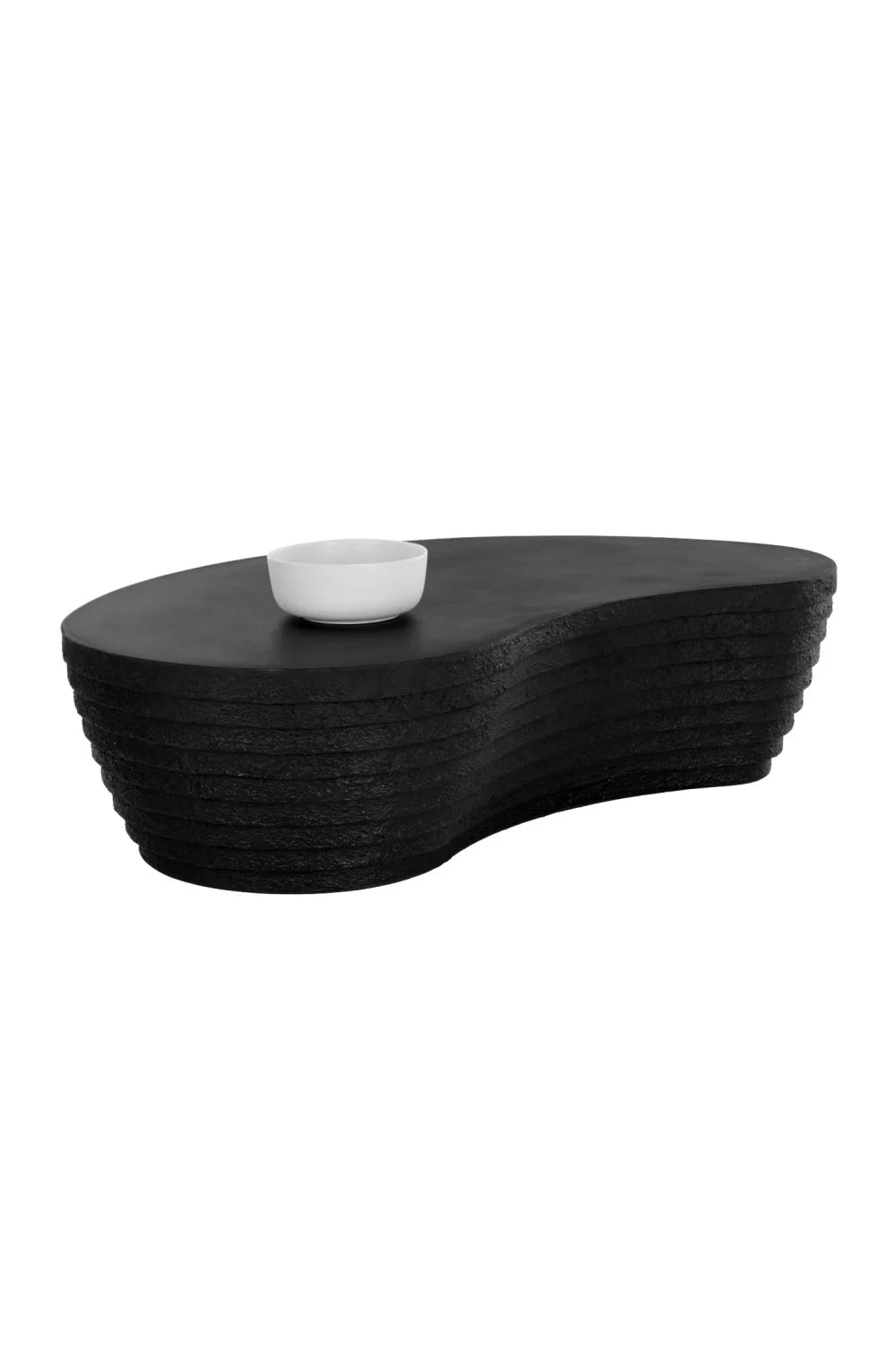 Luxury Black Curved Coffee Table Modern Italian Style for Villa
