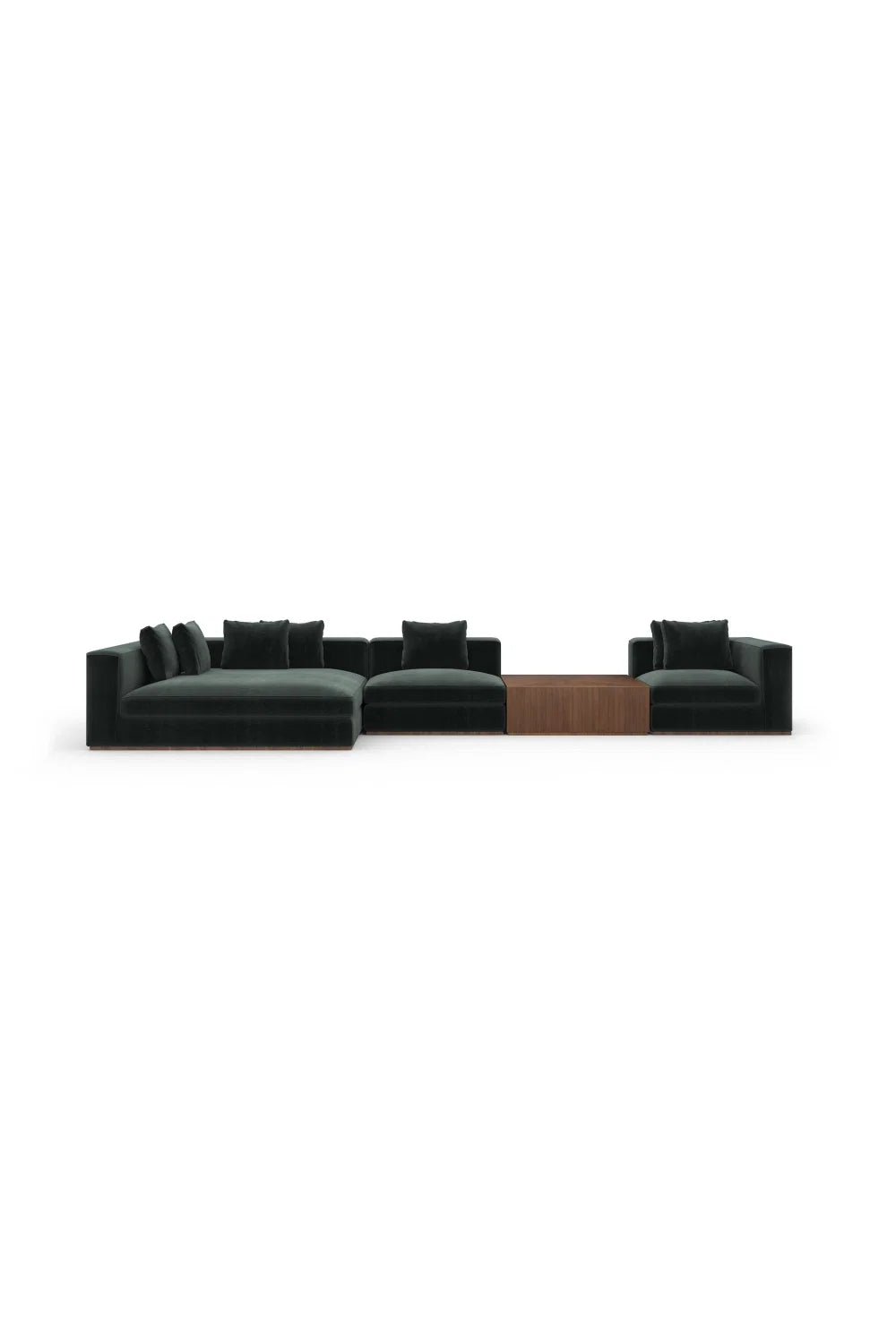Luxury Black Fabric Sectional Sofa Modern Italian Style for Villa