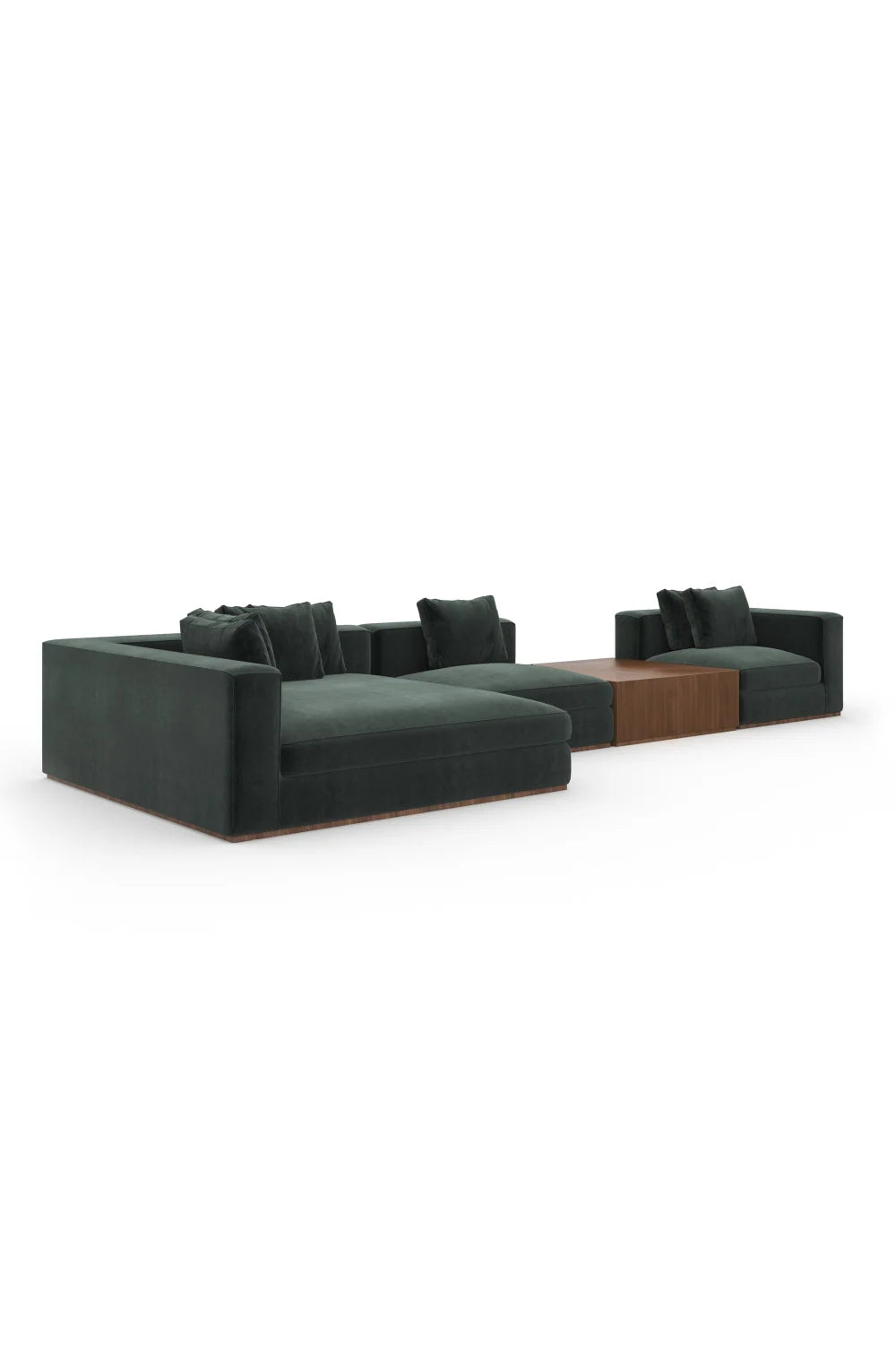 Luxury Black Fabric Sectional Sofa Modern Italian Style for Villa