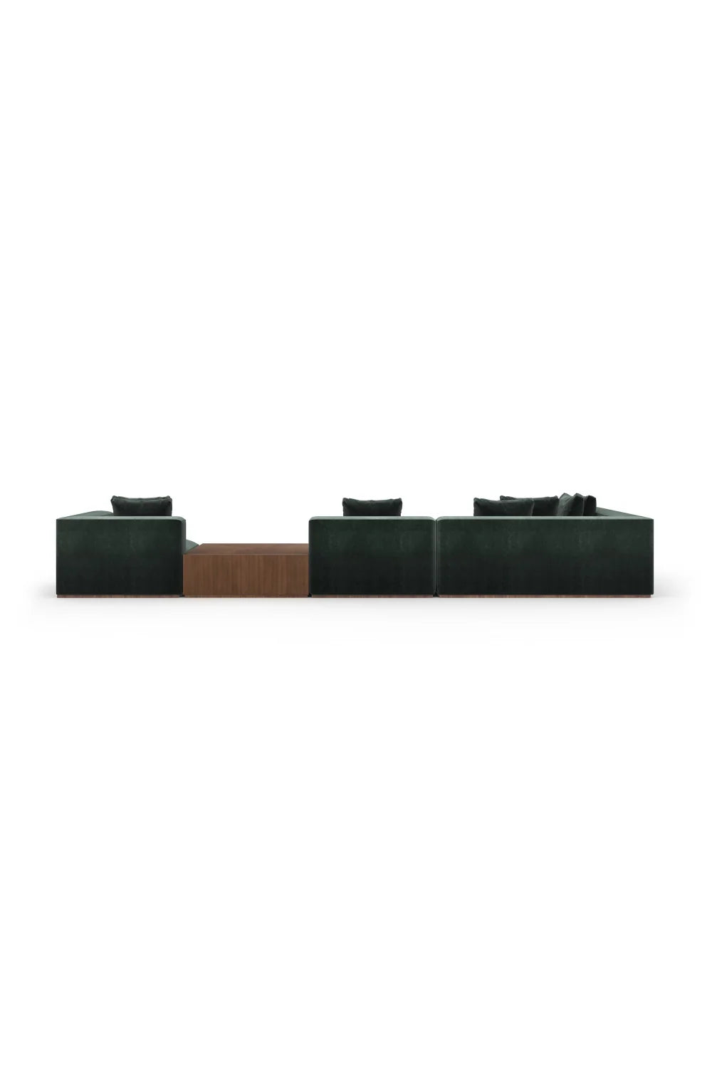 Luxury Black Fabric Sectional Sofa Modern Italian Style for Villa