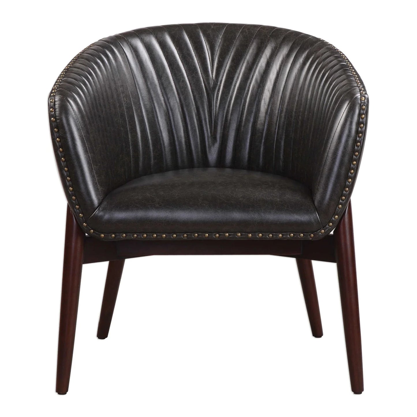 Luxury Black Faux Leather Lounge Chair Modern Italian Style for Villa