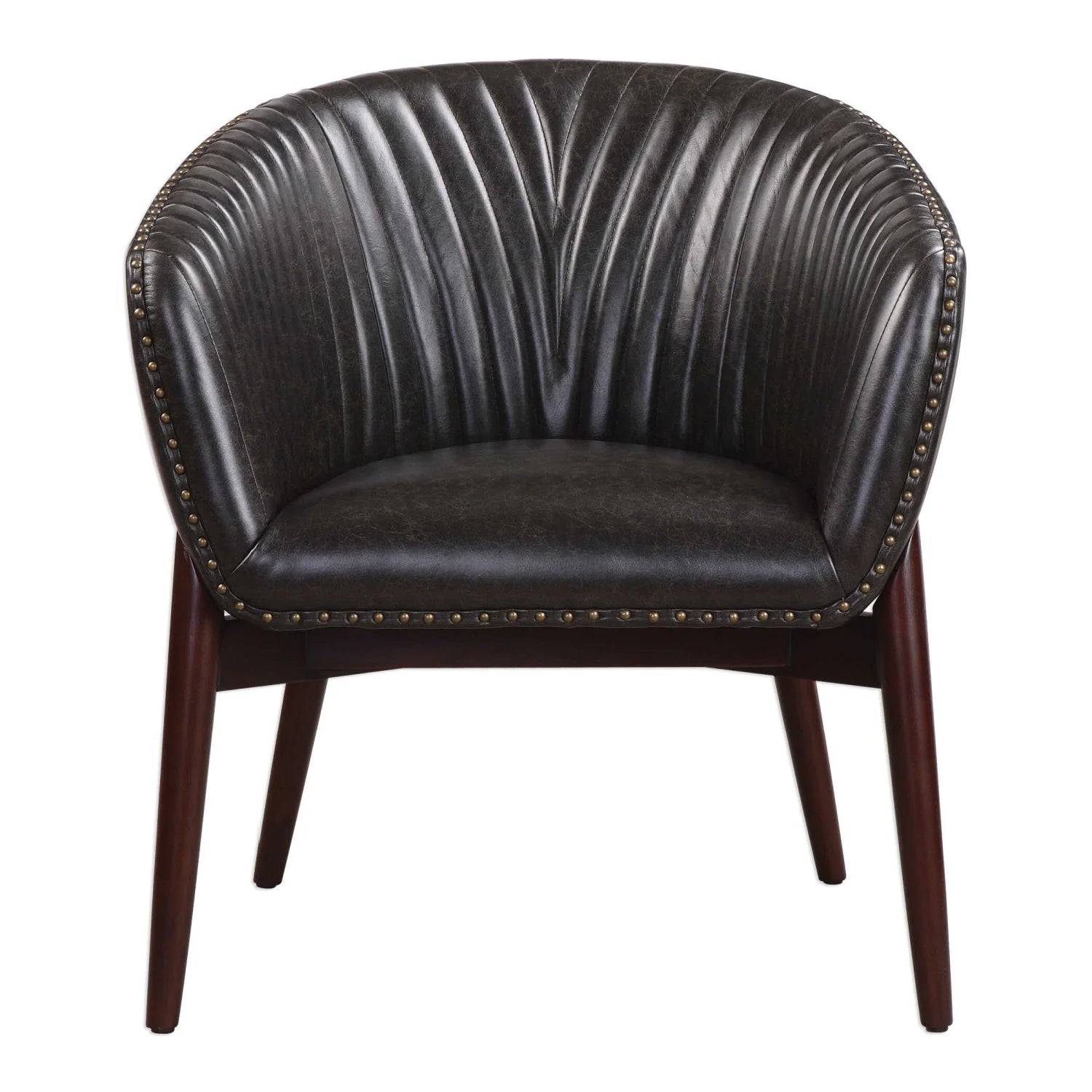 Luxury Black Faux Leather Lounge Chair Modern Italian Style for Villa