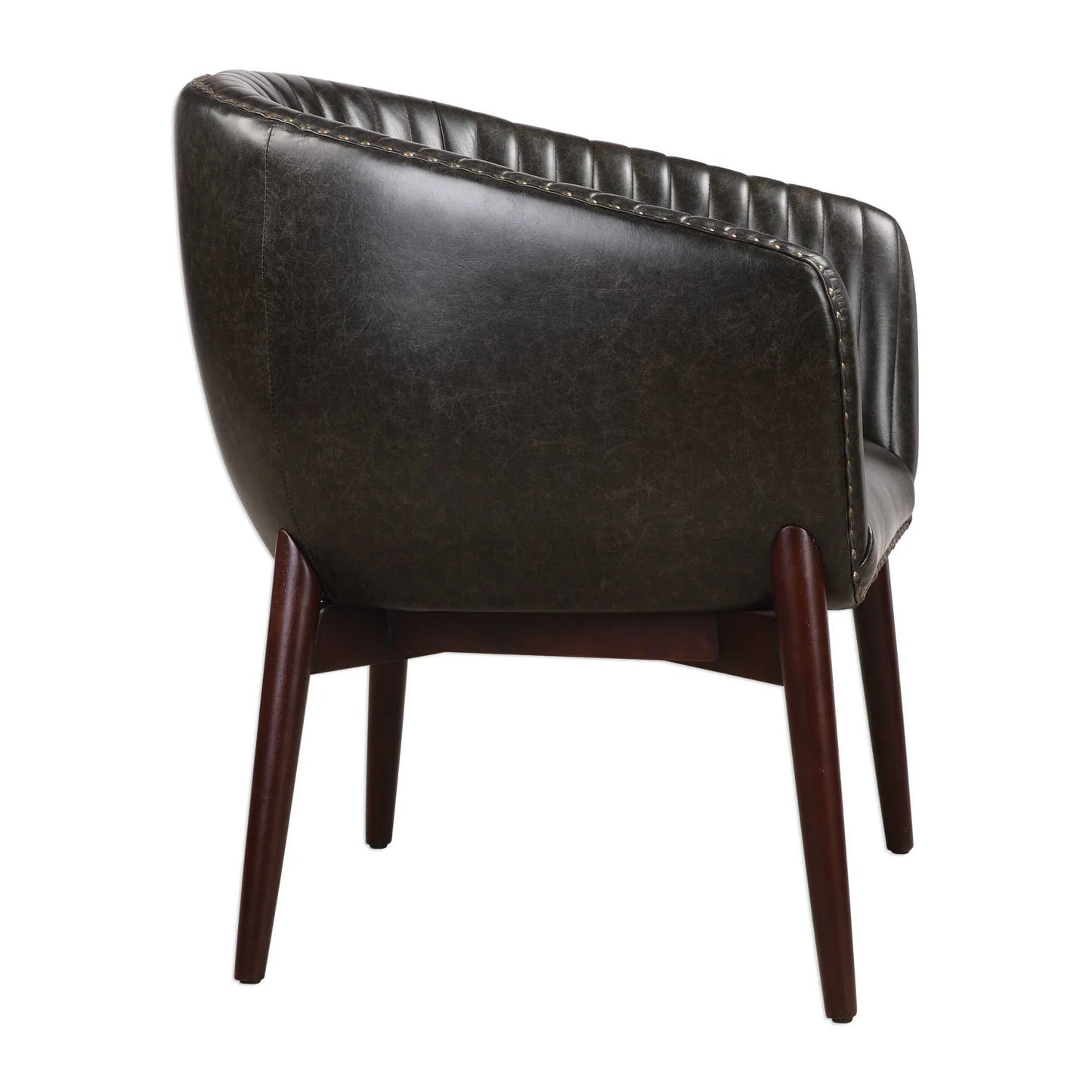 Luxury Black Faux Leather Lounge Chair Modern Italian Style for Villa