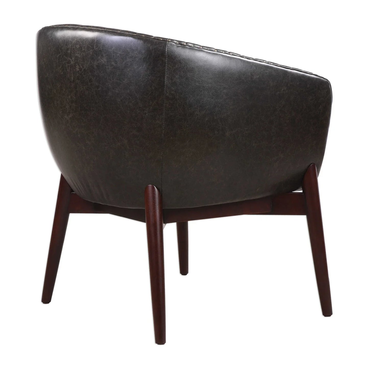 Luxury Black Faux Leather Lounge Chair Modern Italian Style for Villa