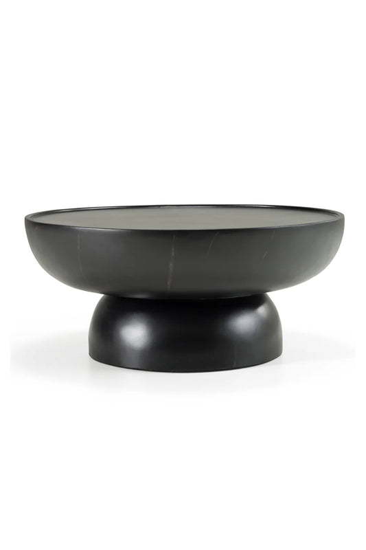 Luxury Black Fiberglass Coffee Table Modern Italian Style for Villa
