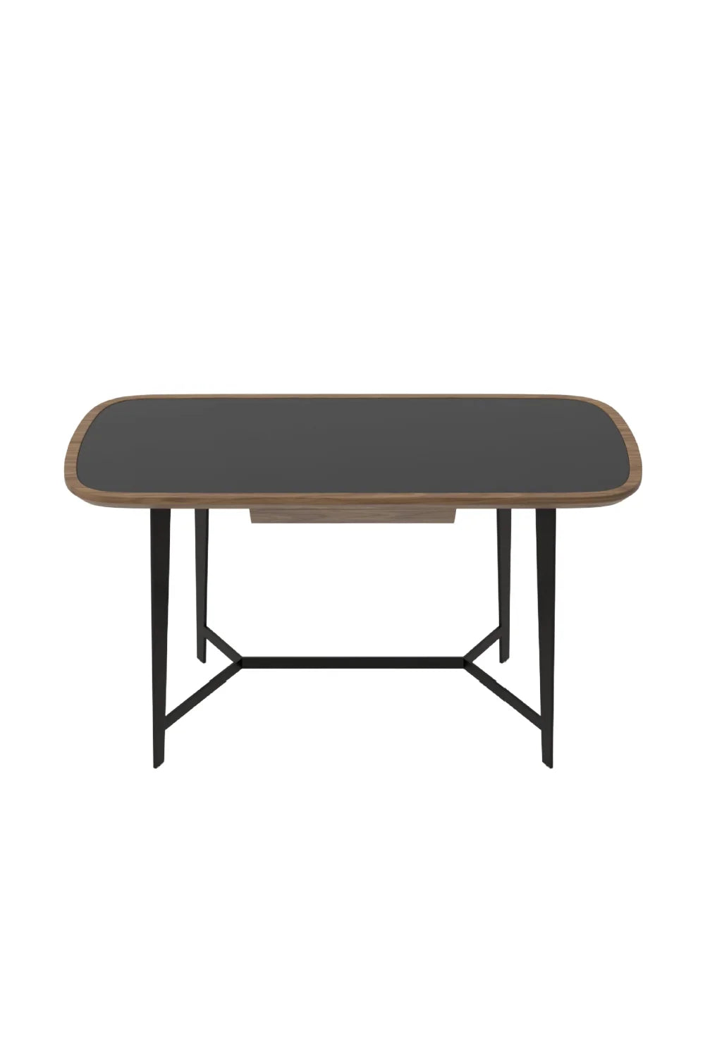 Luxury Black Glass 1-Drawer Modern Desk European Style for Villa
