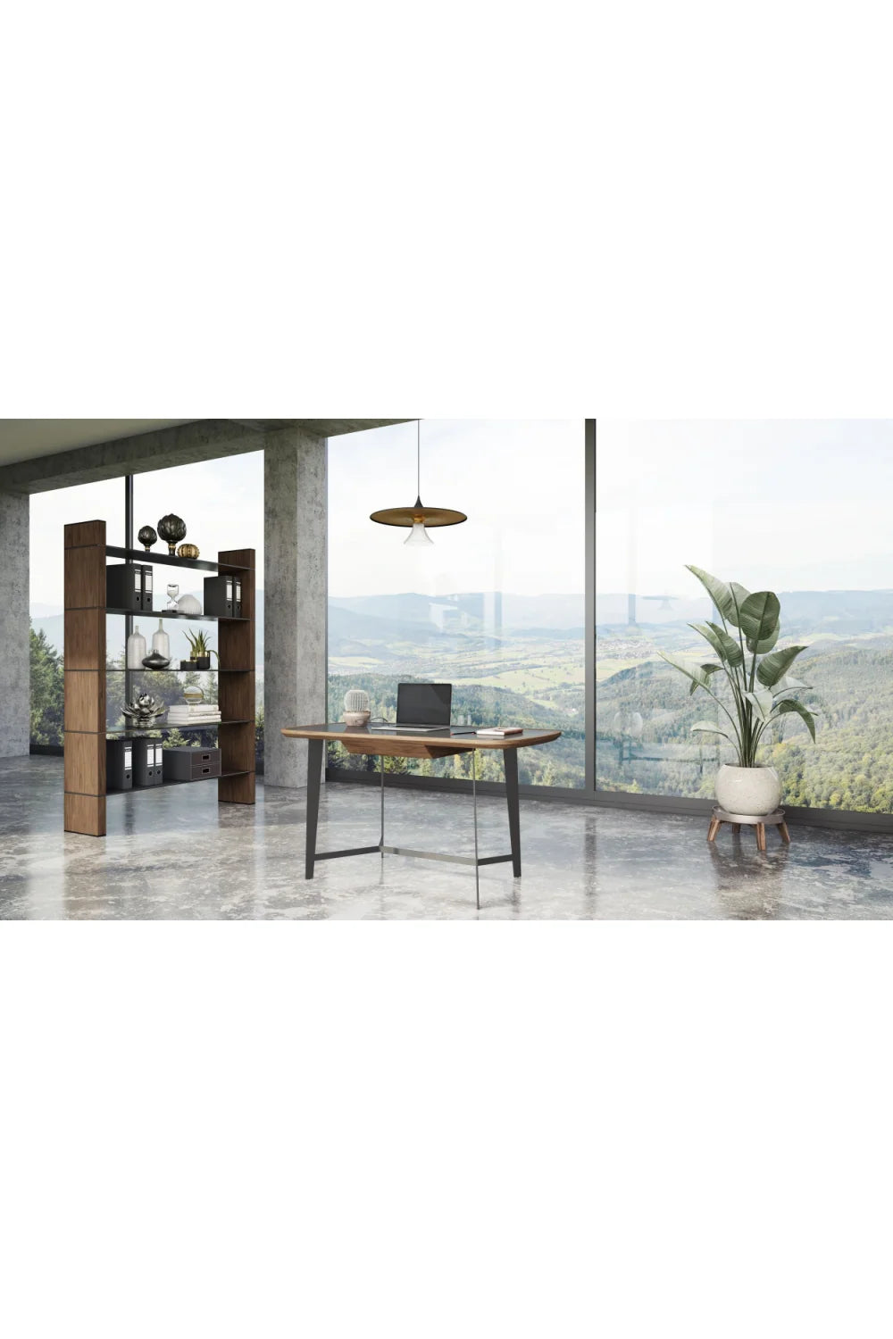 Luxury Black Glass 1-Drawer Modern Desk European Style for Villa