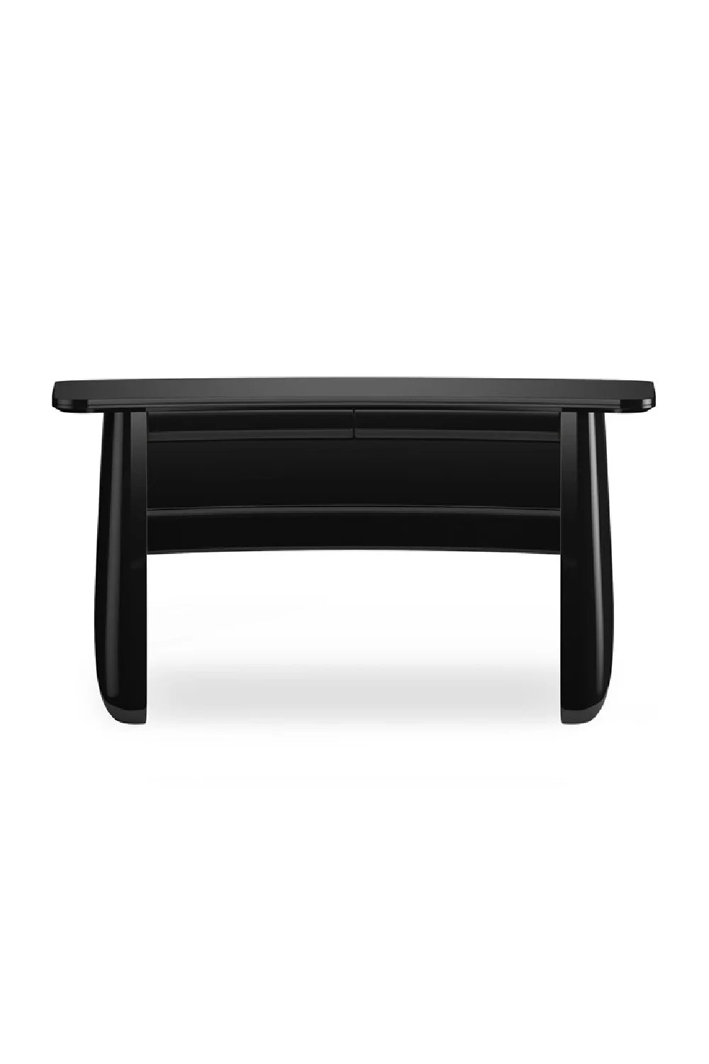Luxury Black Glass 2-Drawer Modern Desk European Style for Villa