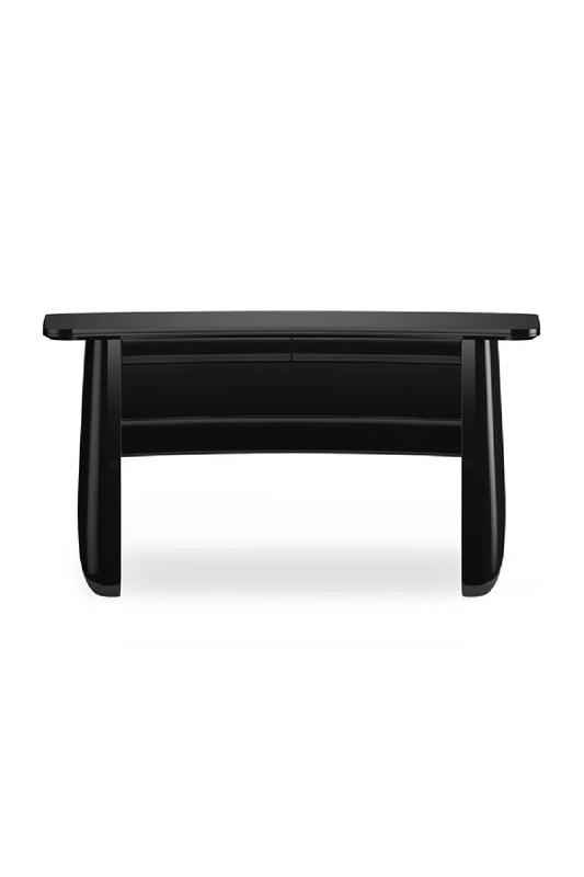 Luxury Black Glass 2-Drawer Modern Desk European Style for Villa