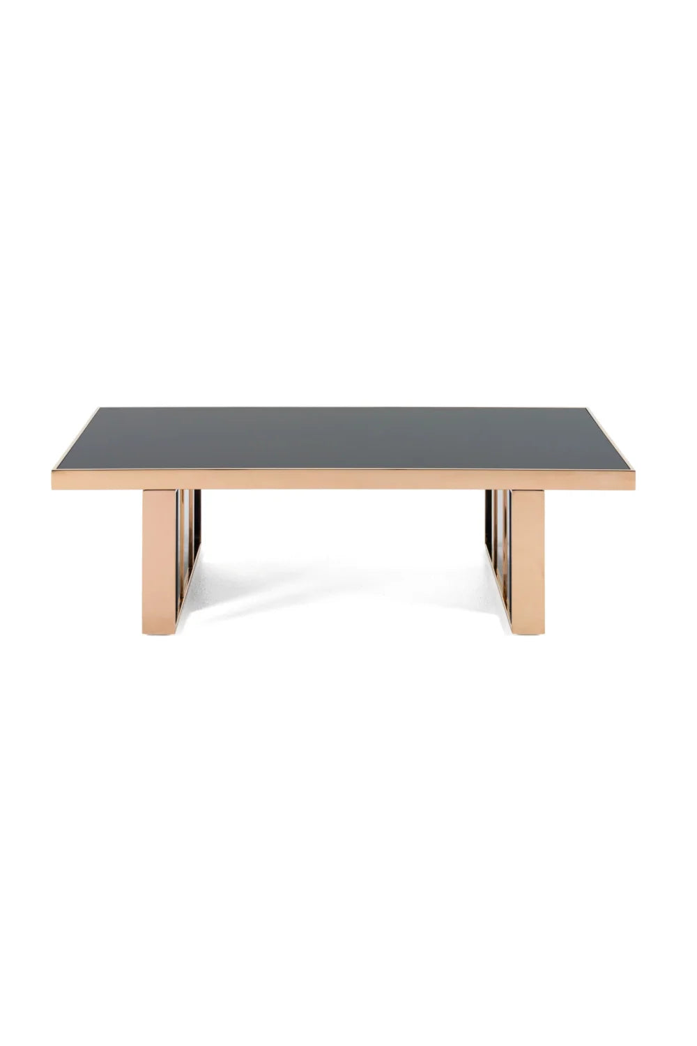 Luxury Black Glass Coffee Table Modern Italian Style for Villa
