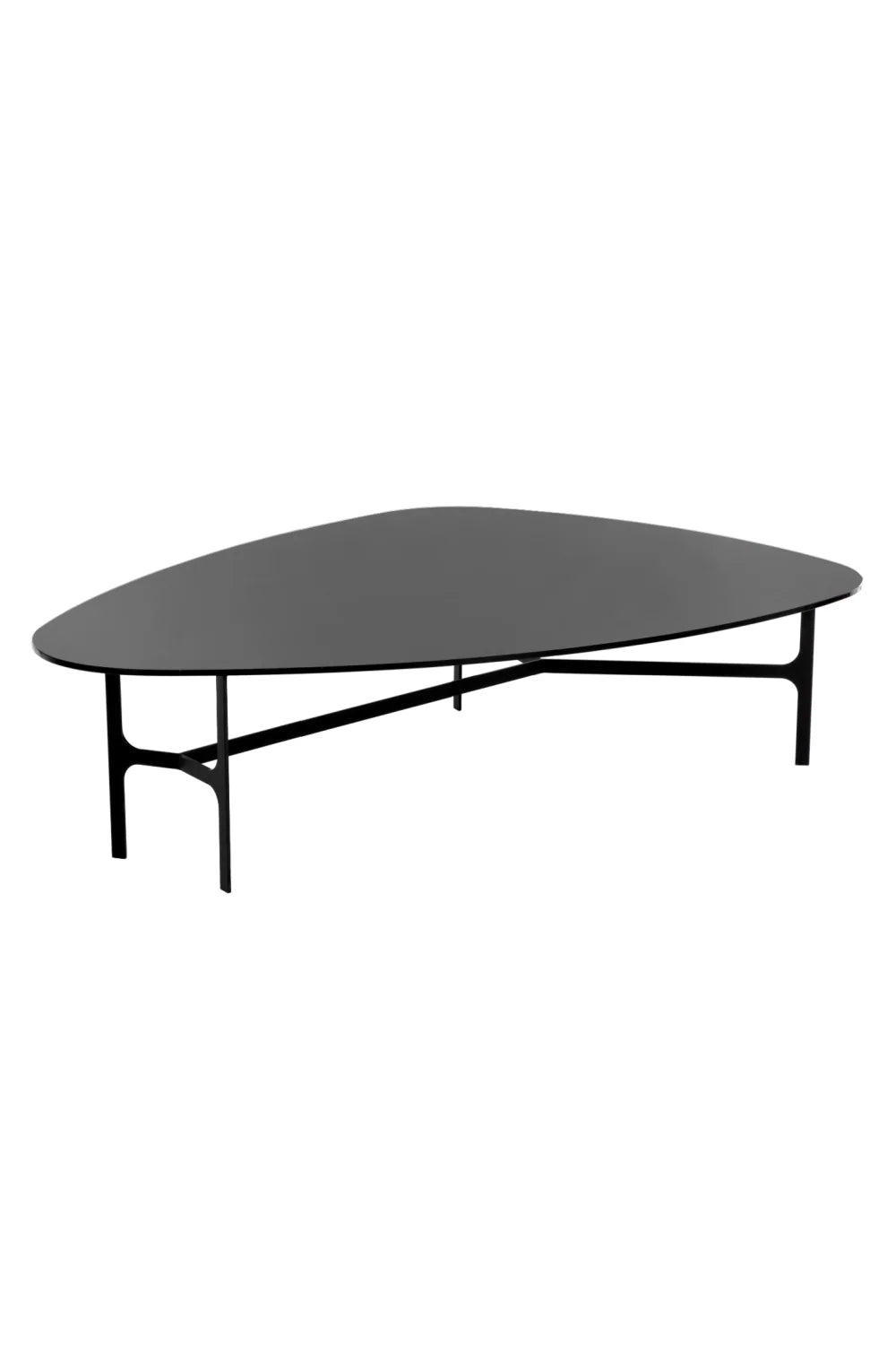 Luxury Black Glass Coffee Table Modern Italian Style for Villa