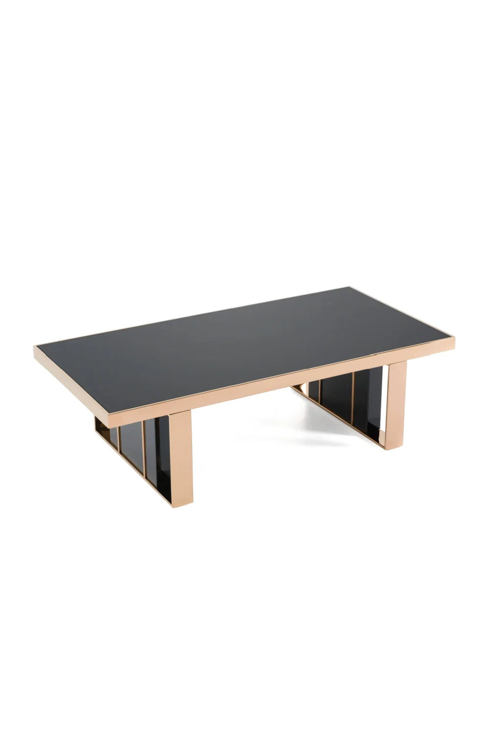 Luxury Black Glass Coffee Table Modern Italian Style for Villa
