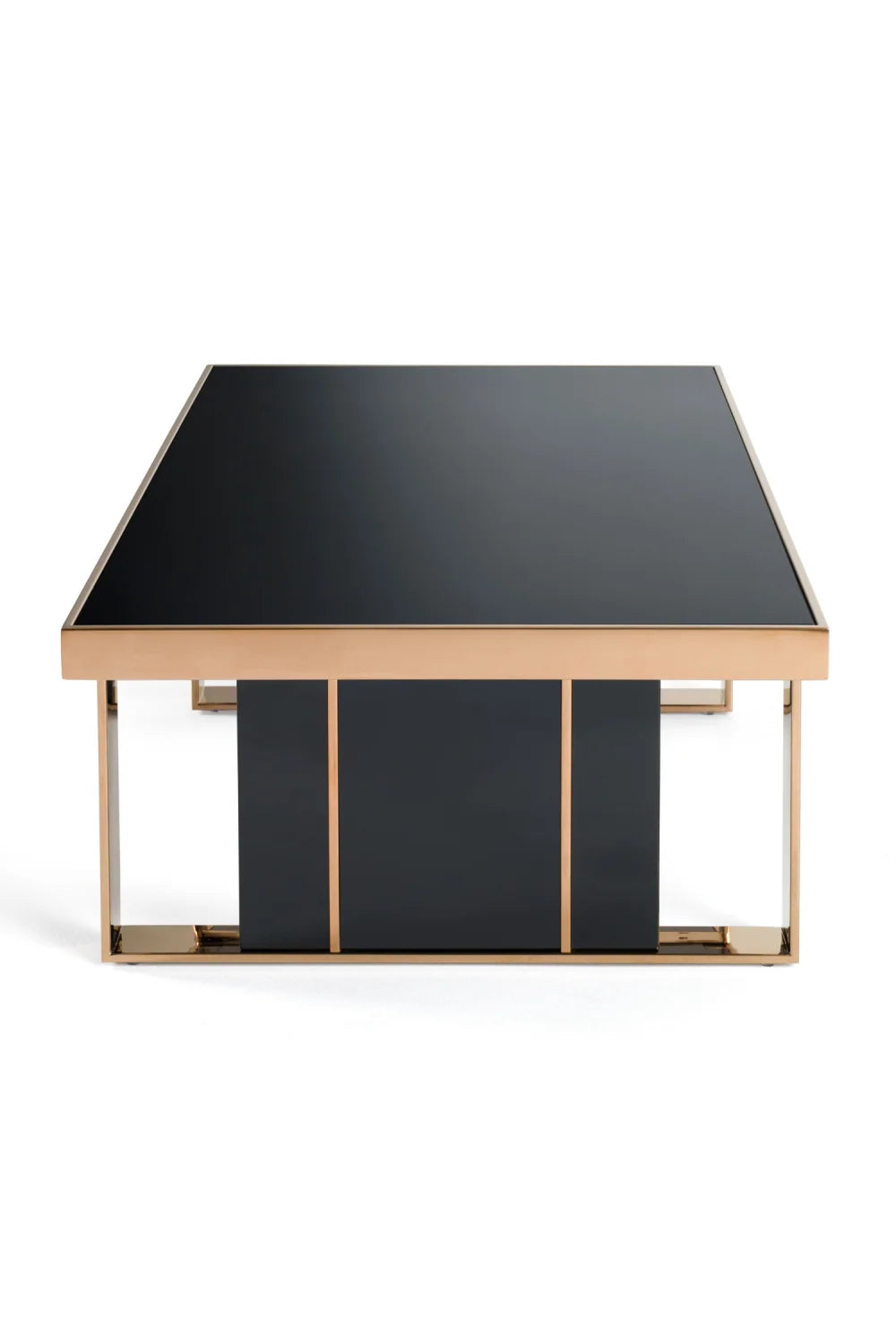 Luxury Black Glass Coffee Table Modern Italian Style for Villa