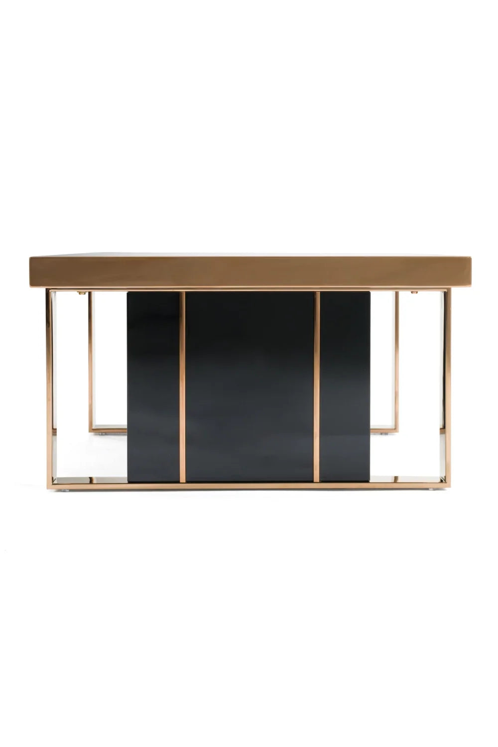 Luxury Black Glass Coffee Table Modern Italian Style for Villa