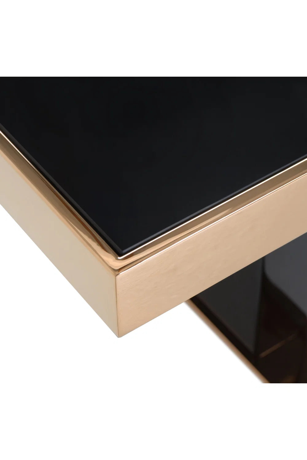 Luxury Black Glass Coffee Table Modern Italian Style for Villa