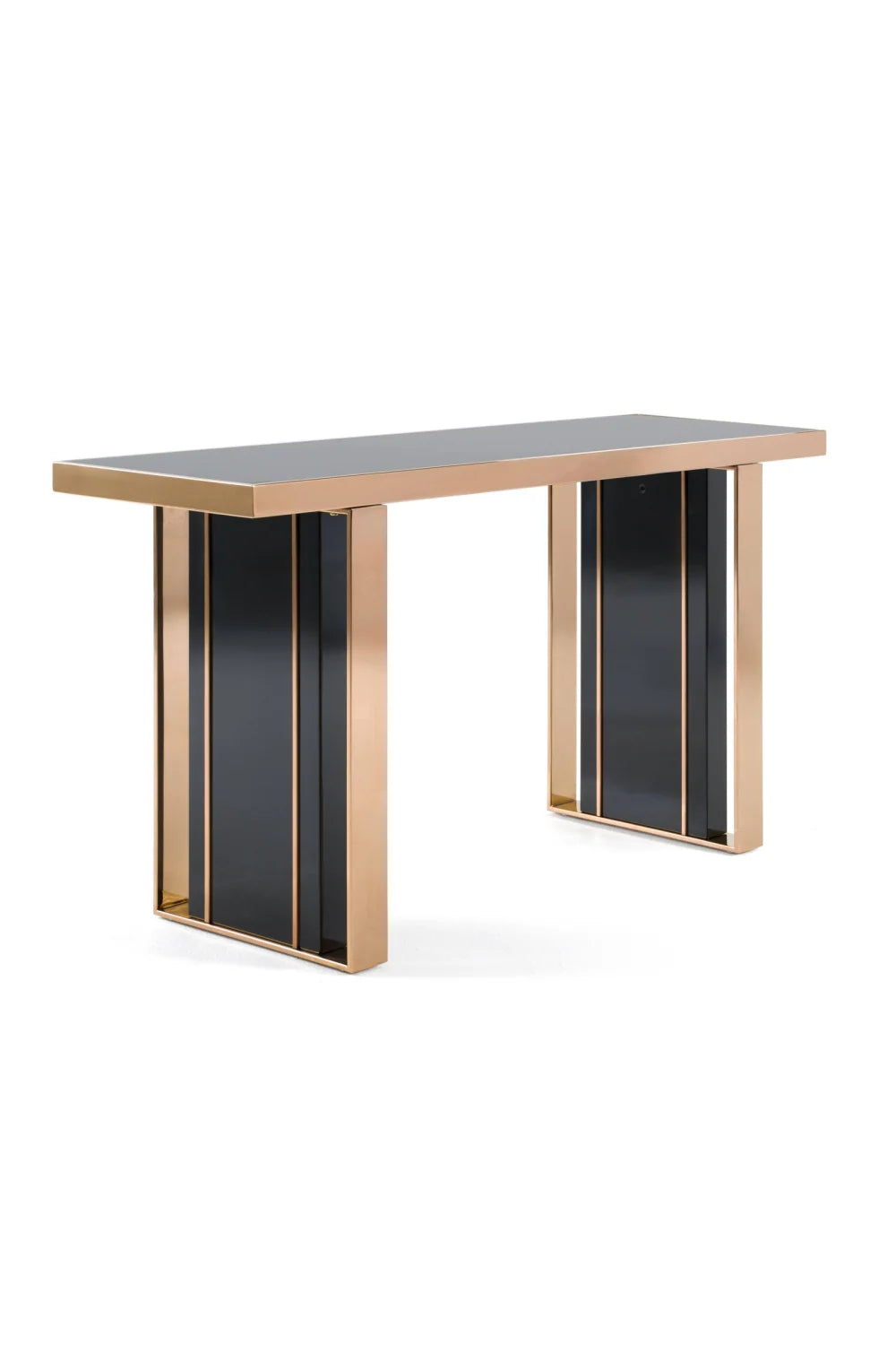 Luxury Black Glass Console Table Modern Italian Style for Villa