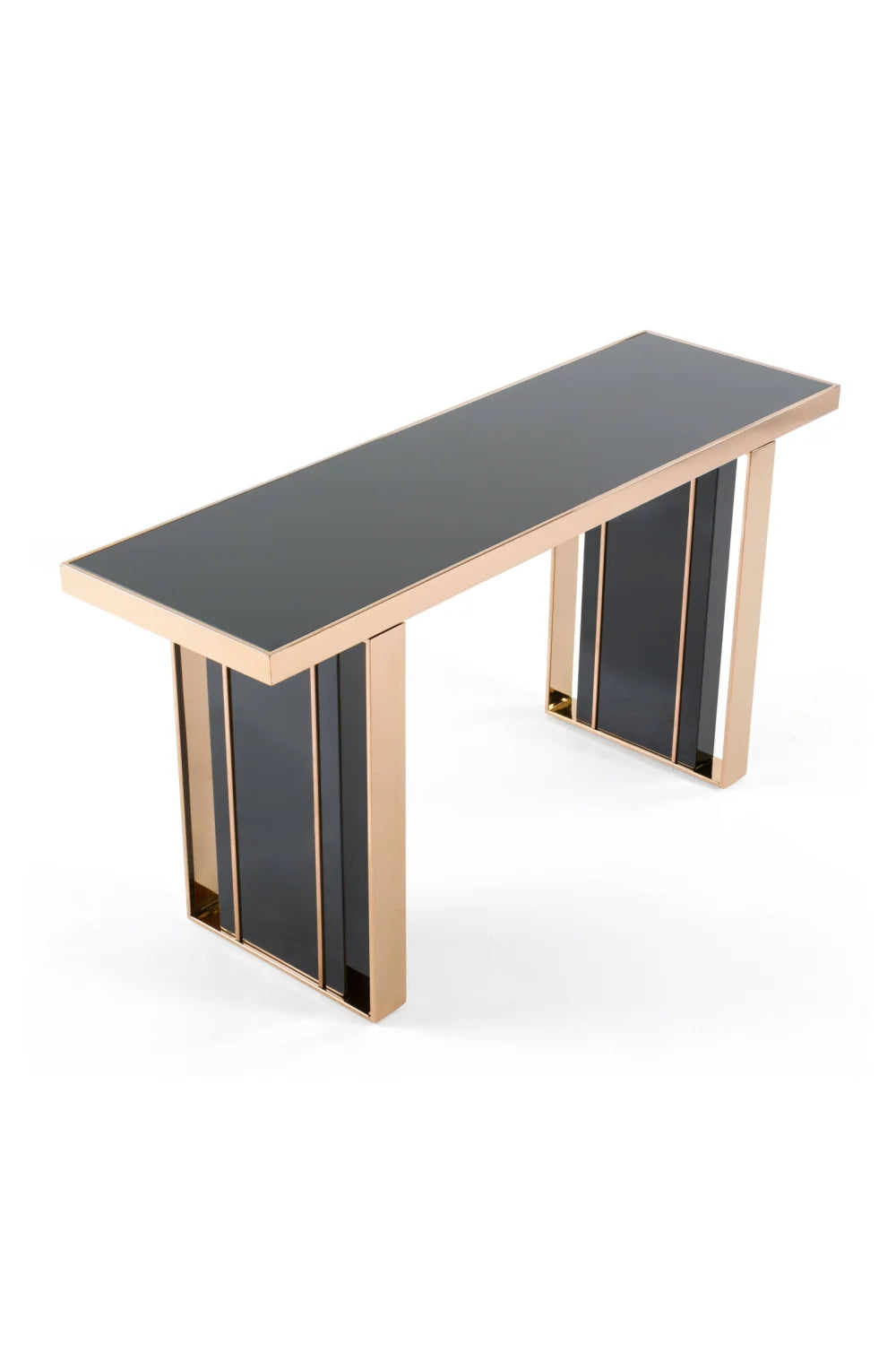Luxury Black Glass Console Table Modern Italian Style for Villa