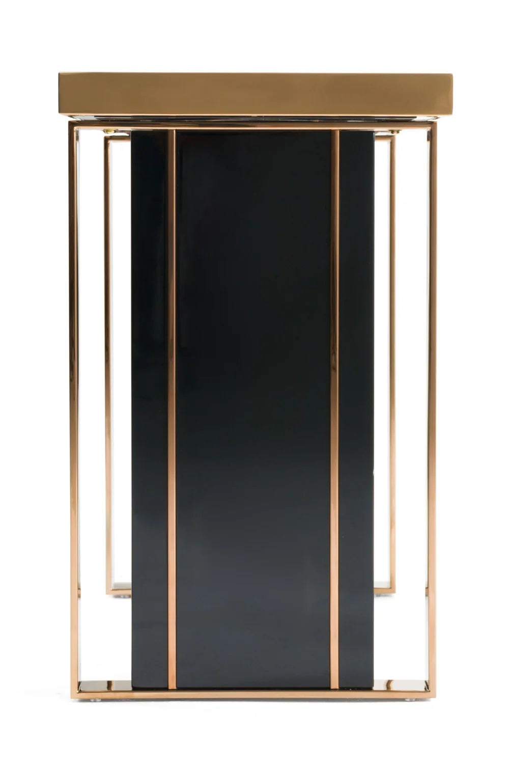 Luxury Black Glass Console Table Modern Italian Style for Villa