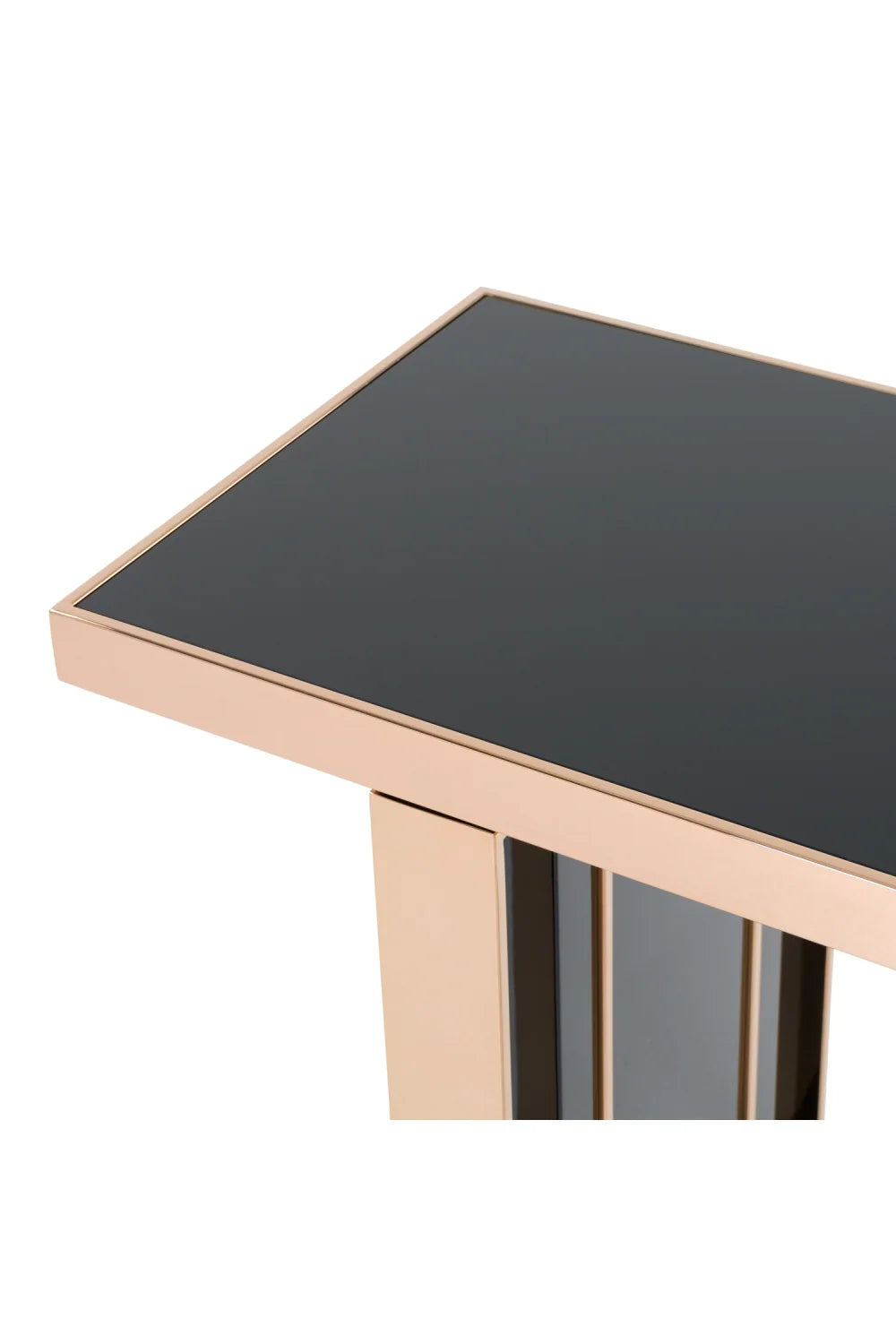 Luxury Black Glass Console Table Modern Italian Style for Villa