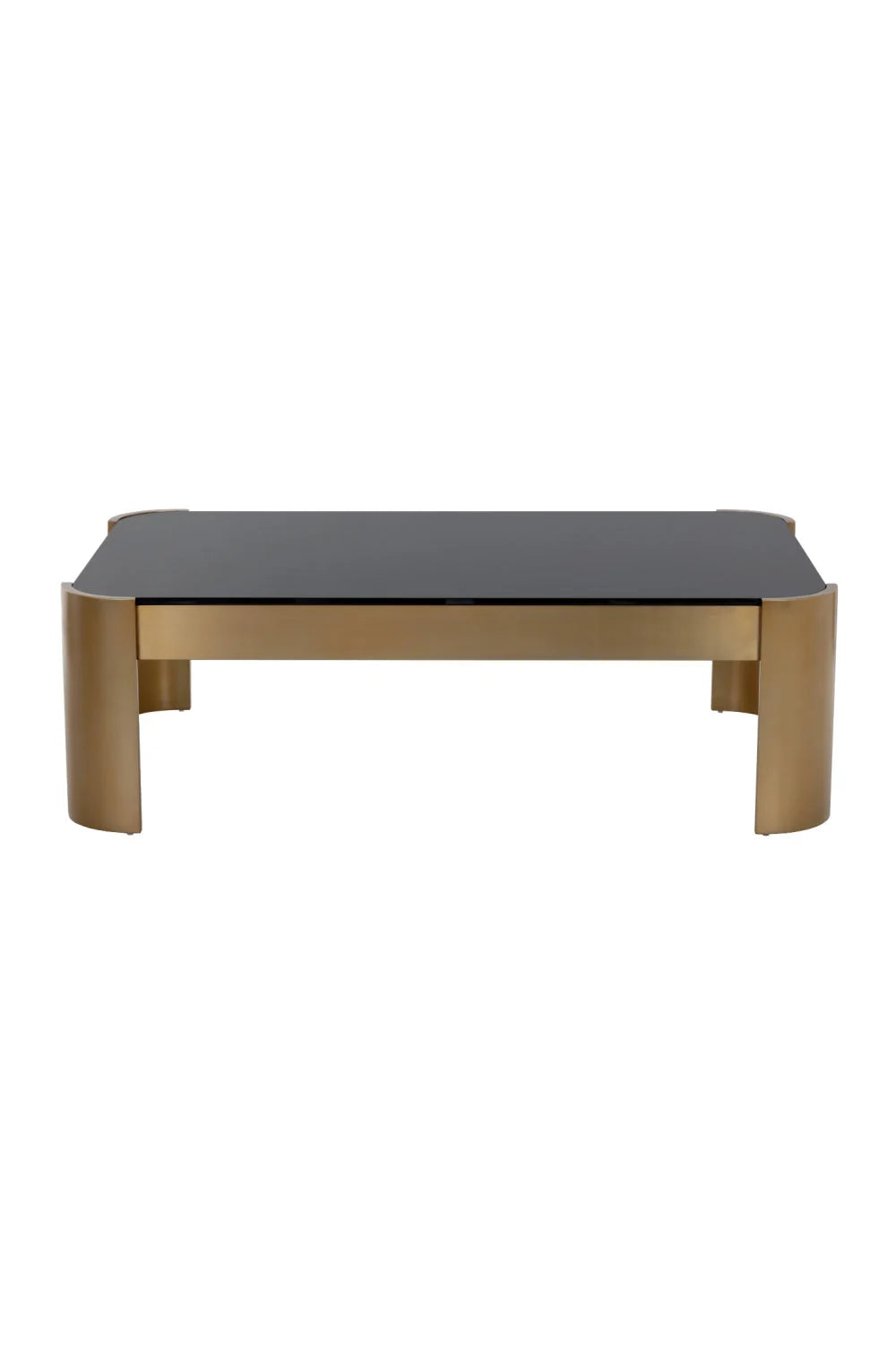 Luxury Black Glass Rectangular Coffee Table Modern Italian Style for Villa