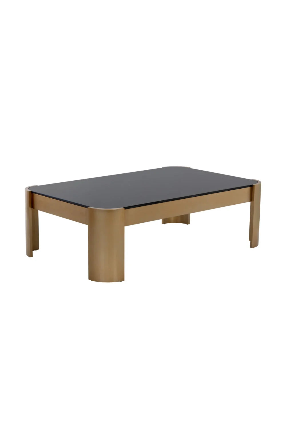 Luxury Black Glass Rectangular Coffee Table Modern Italian Style for Villa