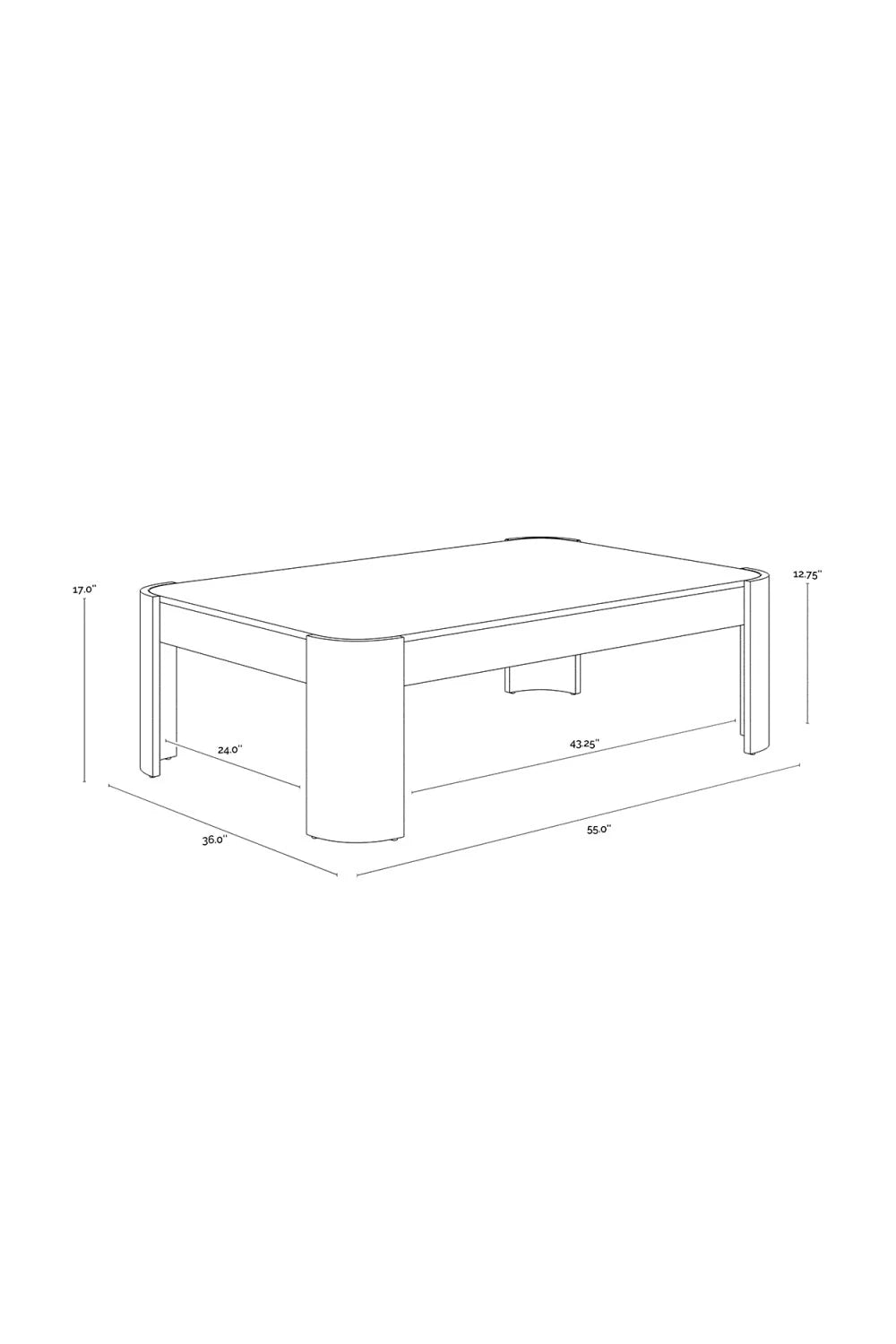 Luxury Black Glass Rectangular Coffee Table Modern Italian Style for Villa