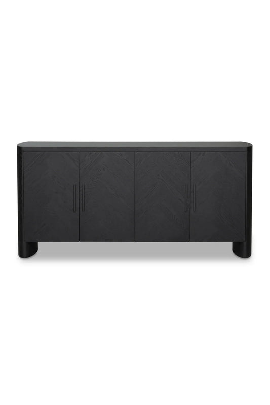 Luxury Black Herringbone Sideboard European Style for Villa