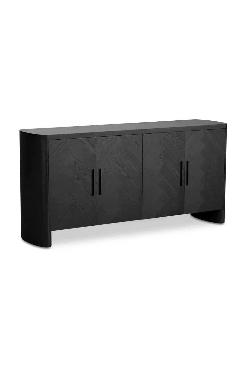 Luxury Black Herringbone Sideboard European Style for Villa