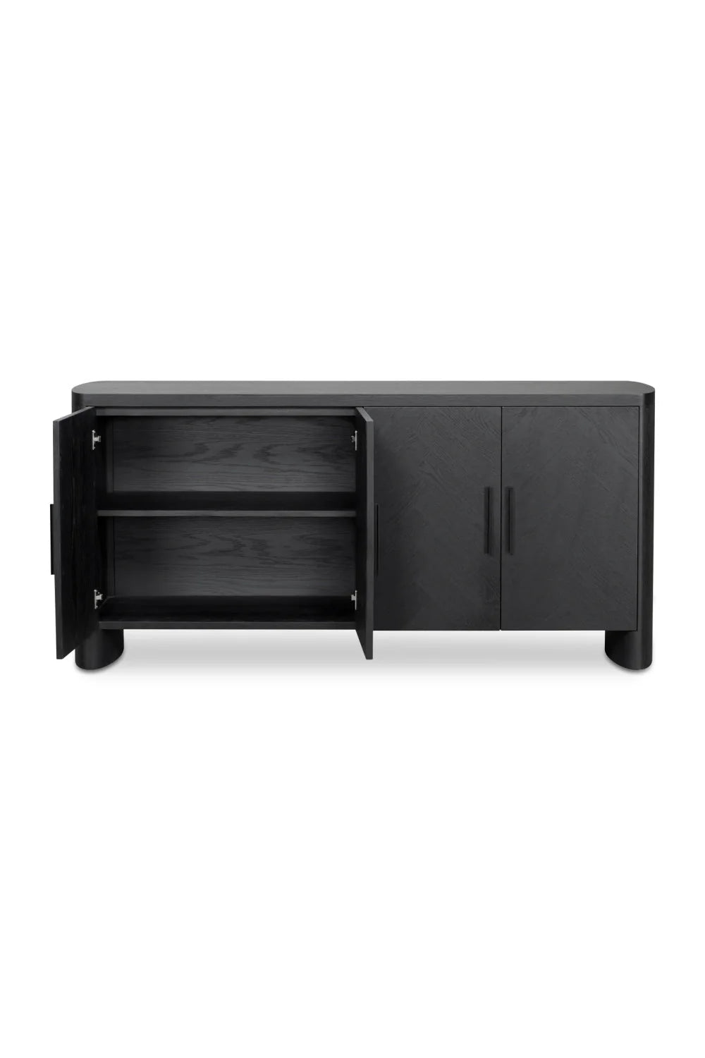 Luxury Black Herringbone Sideboard European Style for Villa
