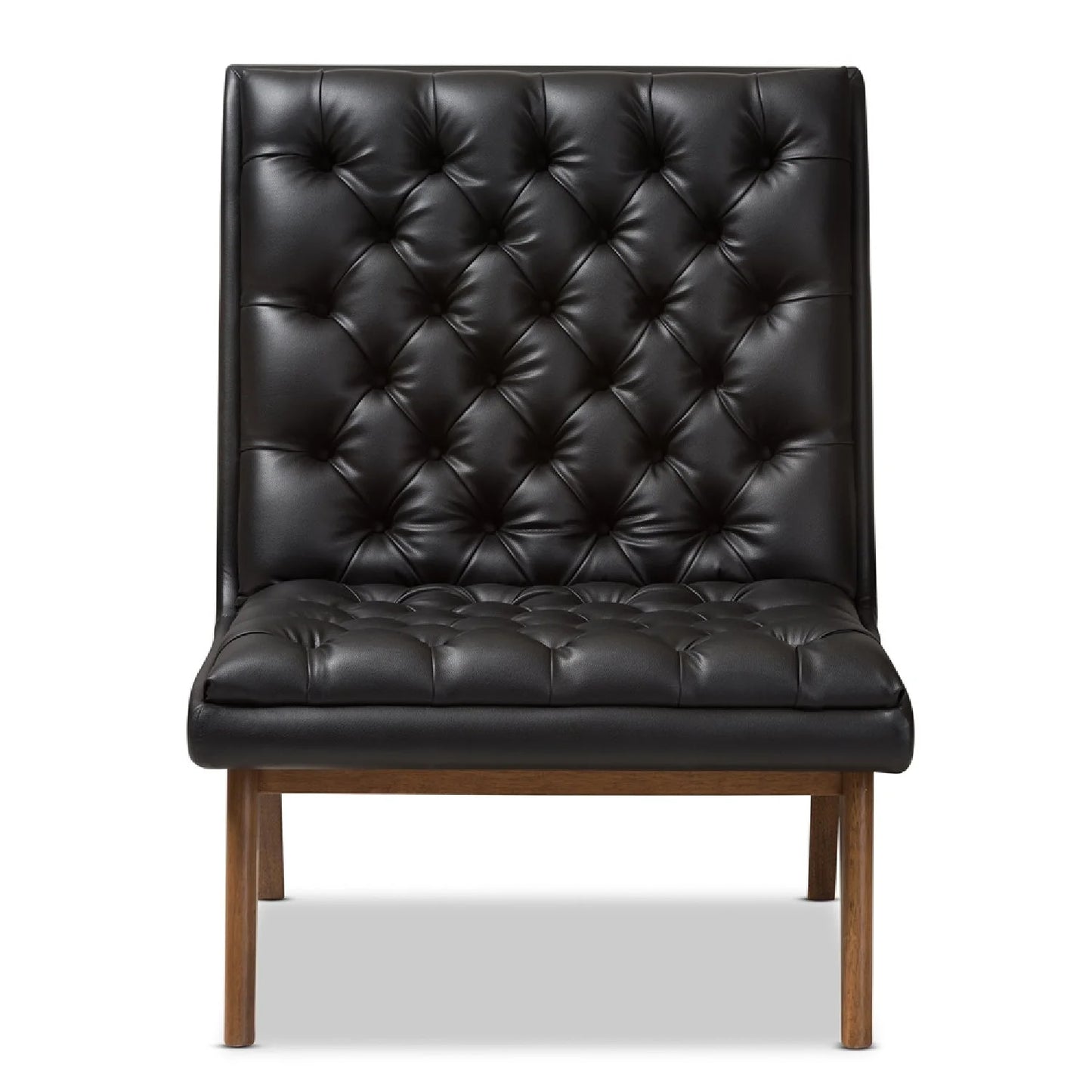 Luxury Black Leather Lounge Chair Modern Italian Style for Villa