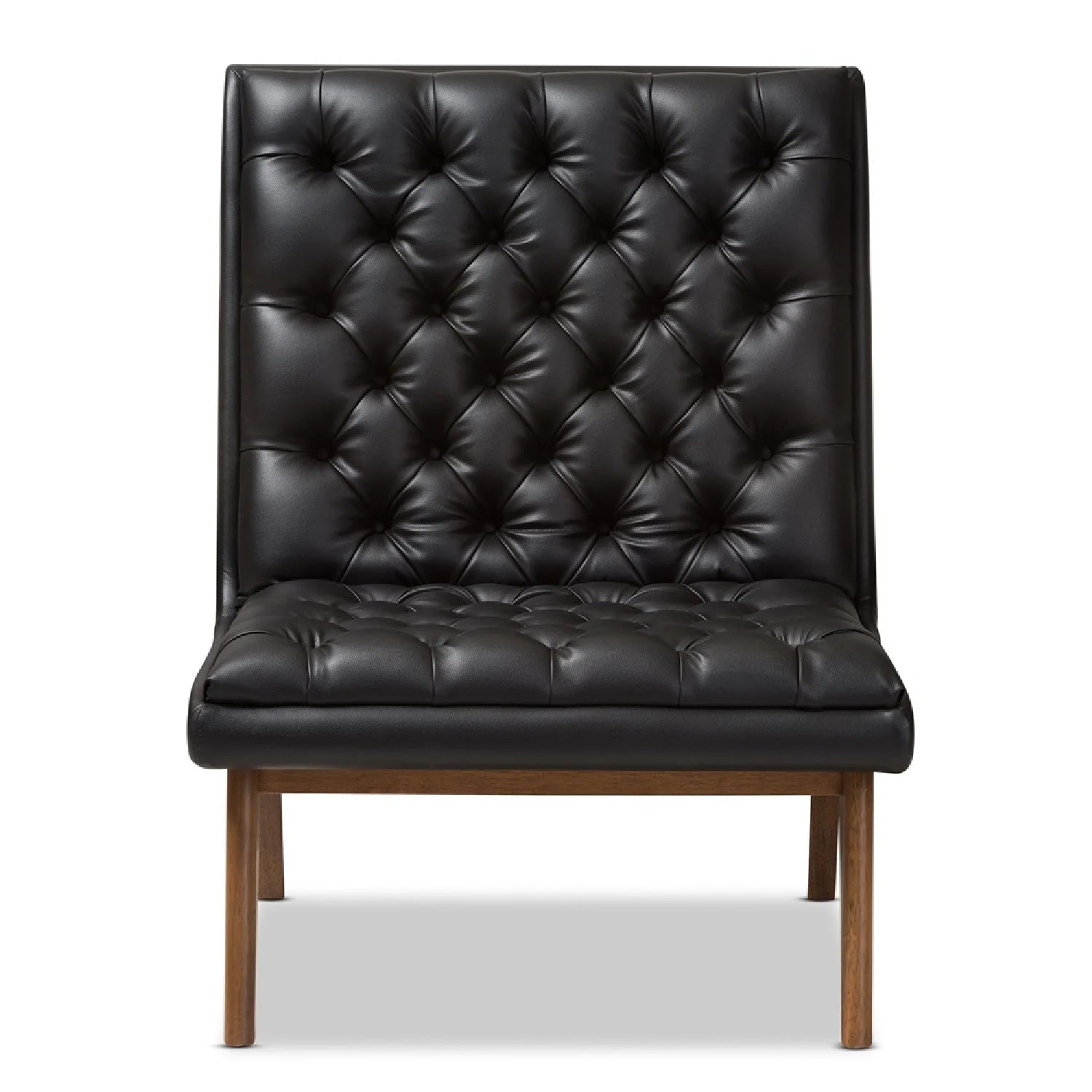 Luxury Black Leather Lounge Chair Modern Italian Style for Villa