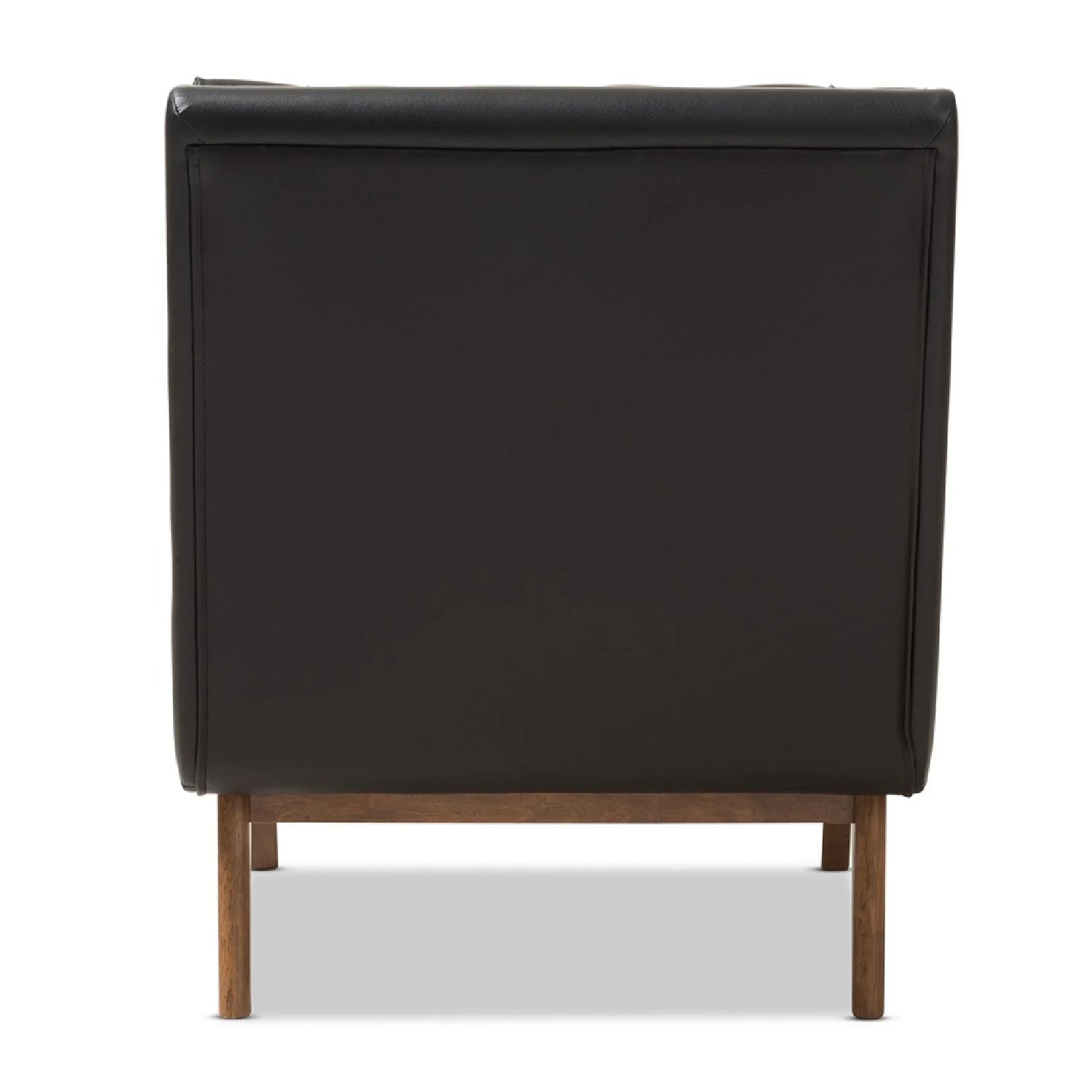 Luxury Black Leather Lounge Chair Modern Italian Style for Villa