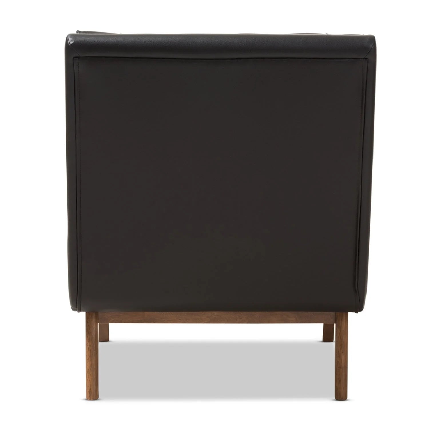 Luxury Black Leather Lounge Chair Modern Italian Style for Villa