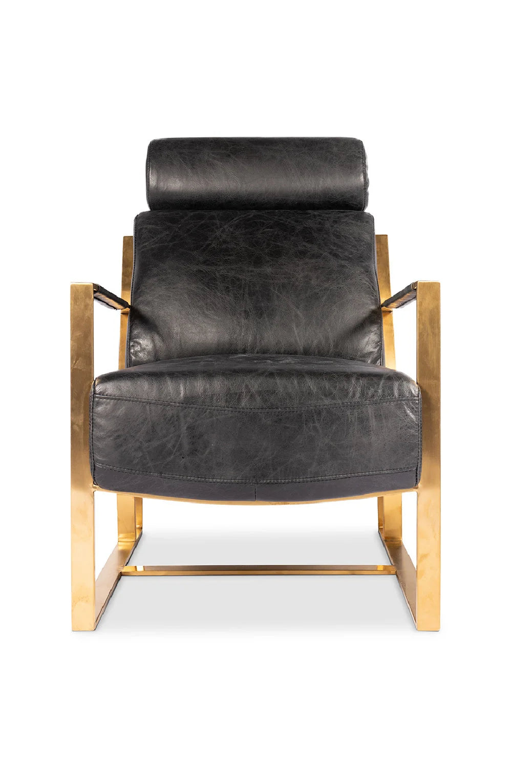 Luxury Black Leather Occasional Chair Modern Italian Style for Villa