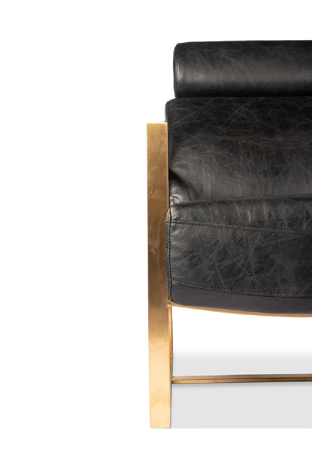 Luxury Black Leather Occasional Chair Modern Italian Style for Villa