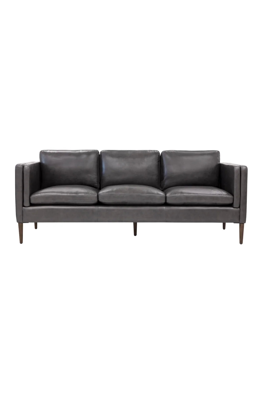 Luxury Black Leather Sofa Modern Italian Style for Villa