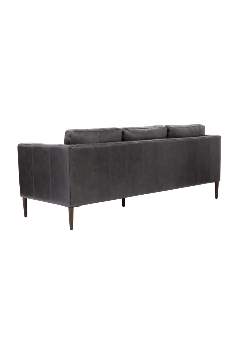 Luxury Black Leather Sofa Modern Italian Style for Villa