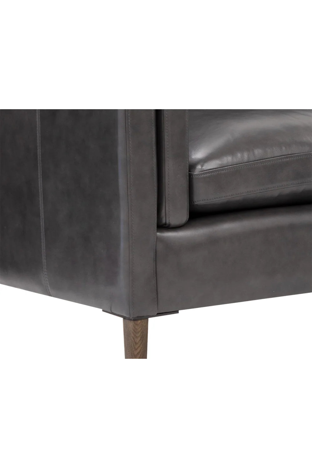 Luxury Black Leather Sofa Modern Italian Style for Villa