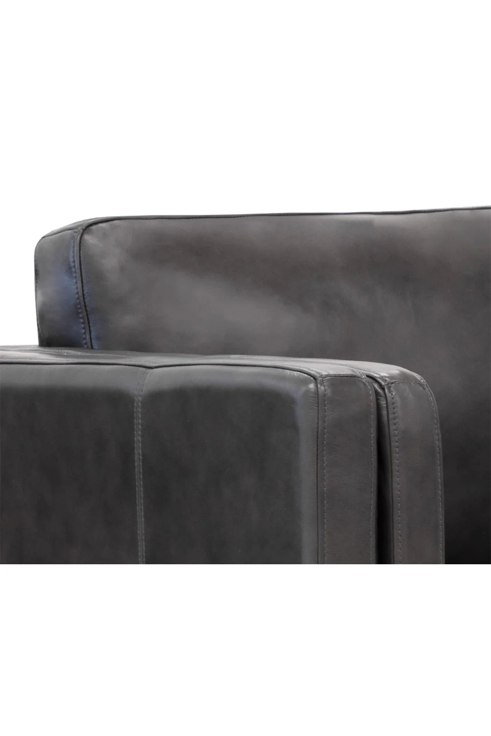 Luxury Black Leather Sofa Modern Italian Style for Villa